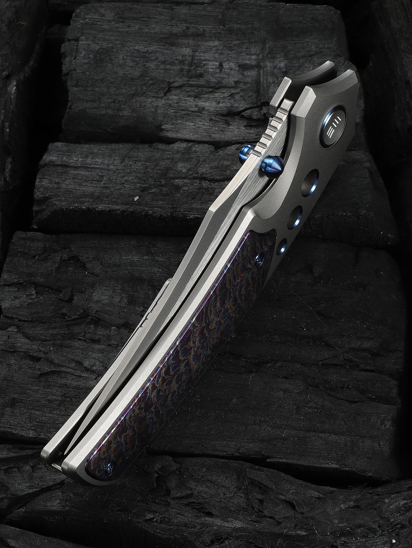 WE Skynix 3.7" M390 Flamed Titanium Folding Knife WE24087-2