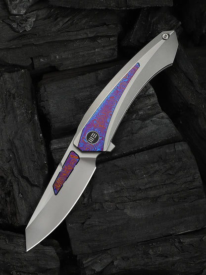 WE Knife Suisei 3.28" Bohler M390 Titanium Timascus Inlay Folding Knife by Dew Hara WE25086-4