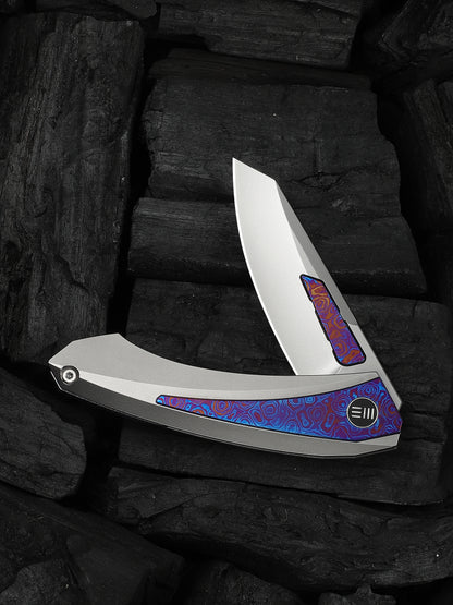 WE Knife Suisei 3.28" Bohler M390 Titanium Timascus Inlay Folding Knife by Dew Hara WE25086-4
