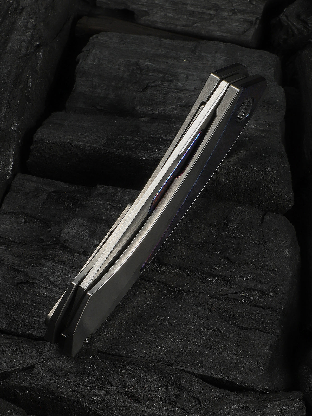 WE Knife Suisei 3.28" Bohler M390 Titanium Timascus Inlay Folding Knife by Dew Hara WE25086-4