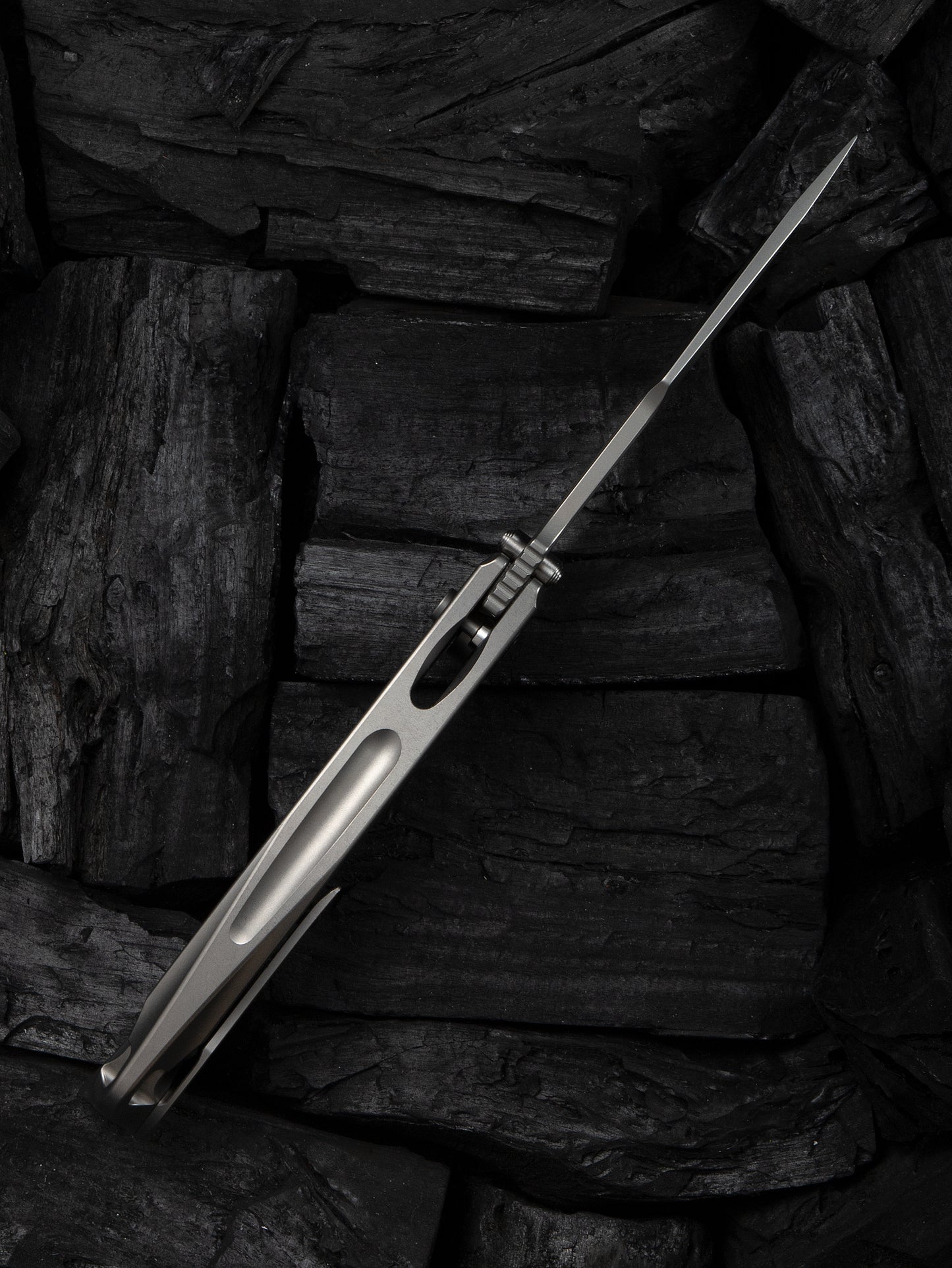 WE Tighe Down 4" Bohler M390 Titanium Black/Blue Carbon Fiber Folding Knife WE24054-1