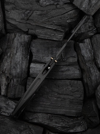 WE Tighe Down 4" Bohler M390 Black Titanium Black/Yellow Carbon Fiber Folding Knife WE24054B-1