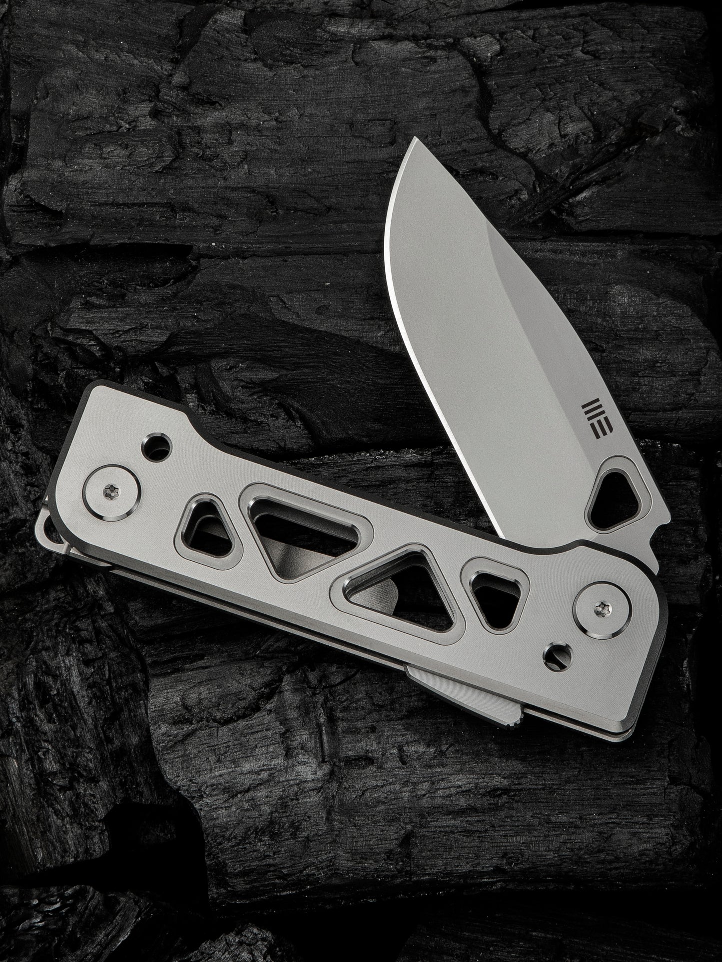 WE Snecx Tyro 2.91" CPM 20CV Gray Titanium Superlock Folding Knife WE24001-2