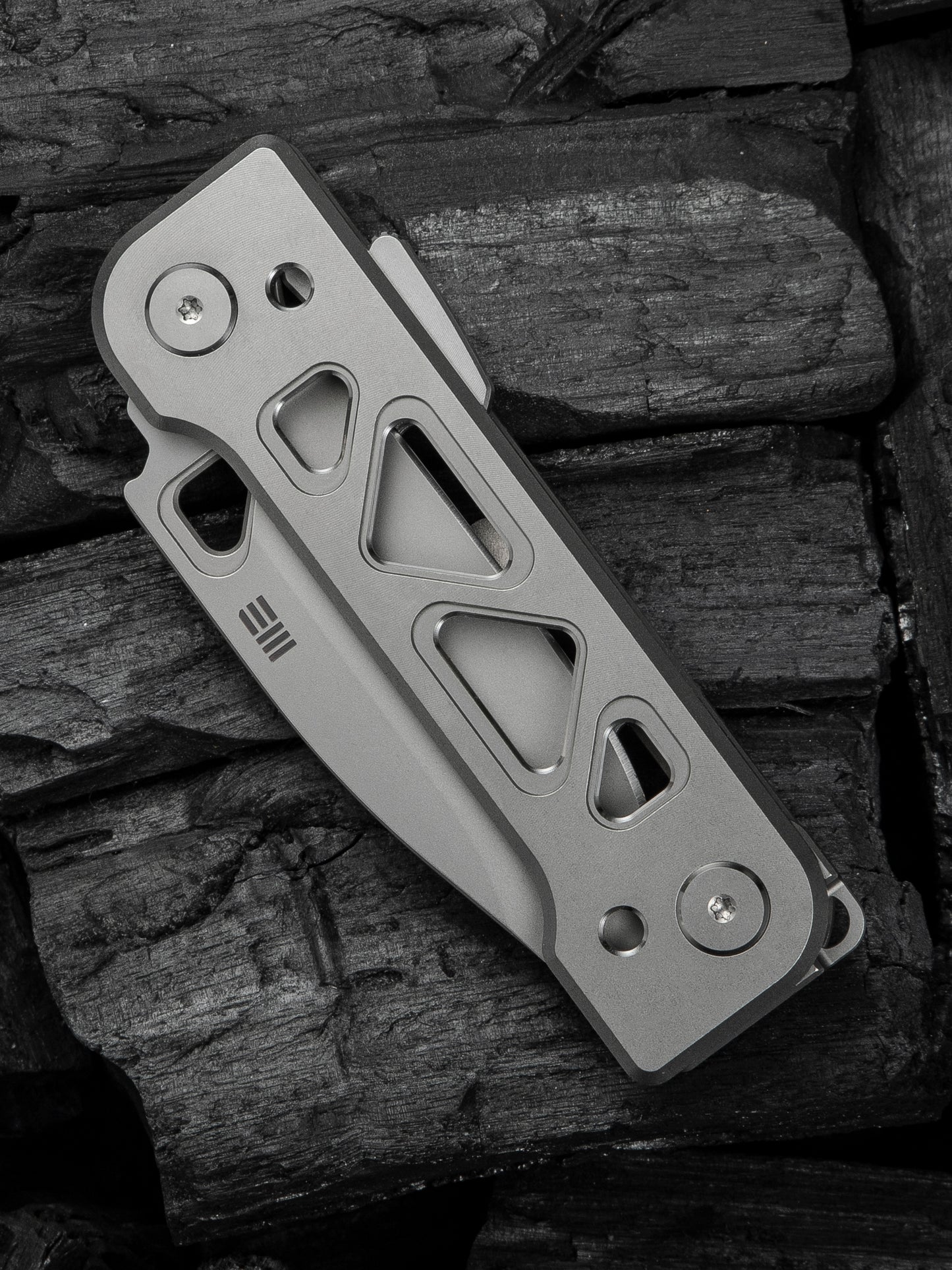 WE Snecx Tyro 2.91" CPM 20CV Gray Titanium Superlock Folding Knife WE24001-2
