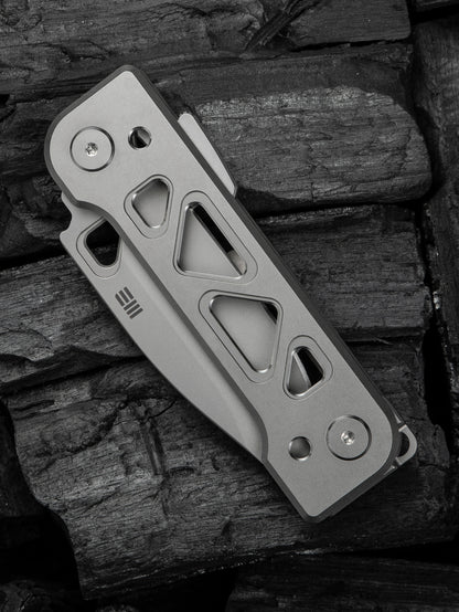 WE Snecx Tyro 2.91" CPM 20CV Gray Titanium Superlock Folding Knife WE24001-2