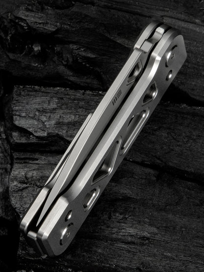 WE Snecx Tyro 2.91" CPM 20CV Gray Titanium Superlock Folding Knife WE24001-2