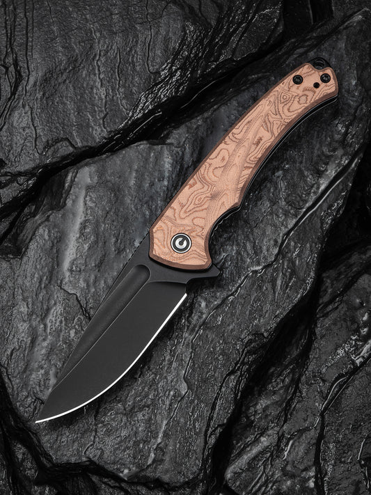 Civivi Voidflare 2.92" Sandvik 14C28N Black Stonewashed G10 Copper Foil Folding Knife C24040-3