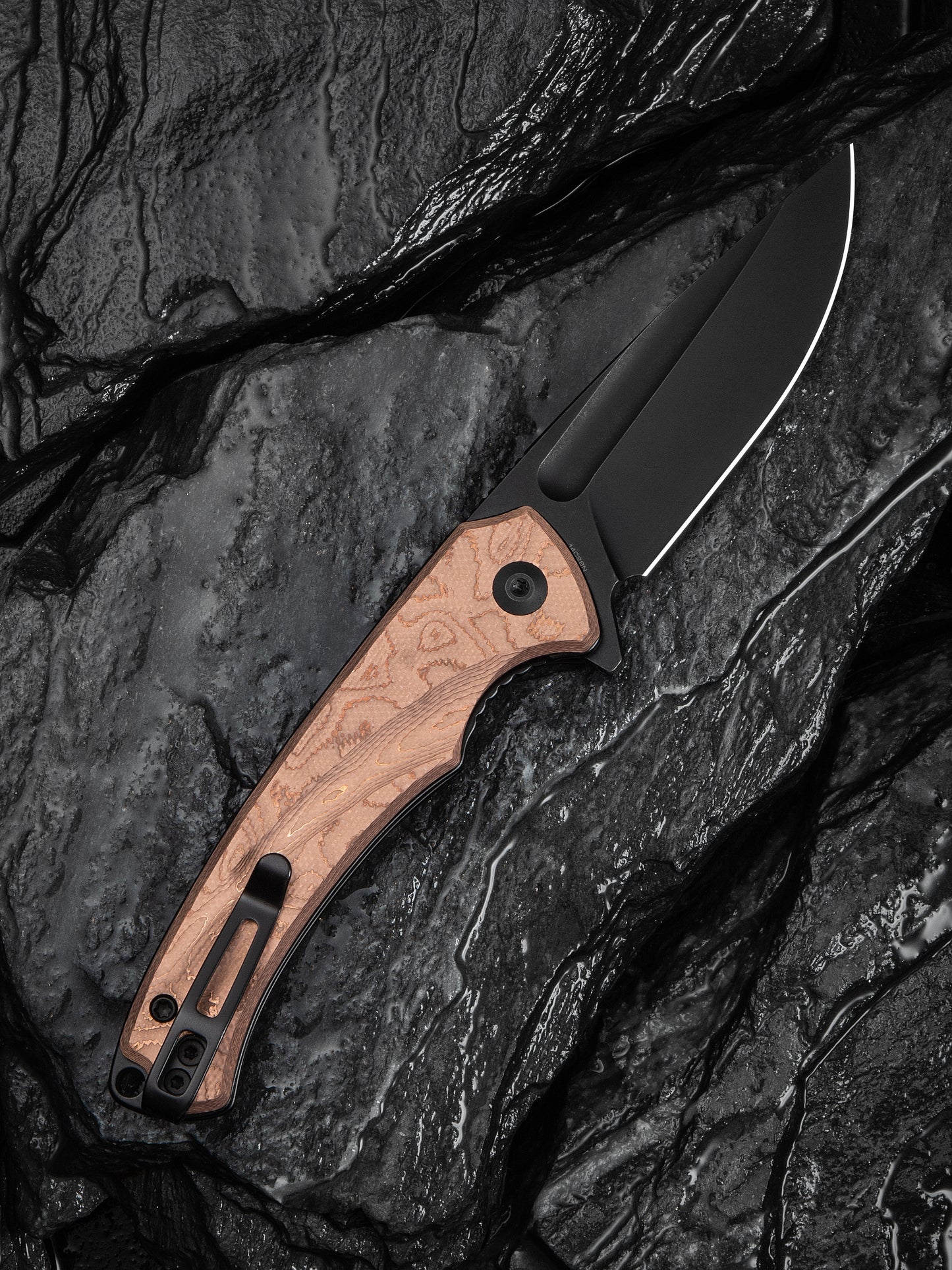Civivi Voidflare 2.92" Sandvik 14C28N Black Stonewashed G10 Copper Foil Folding Knife C24040-3