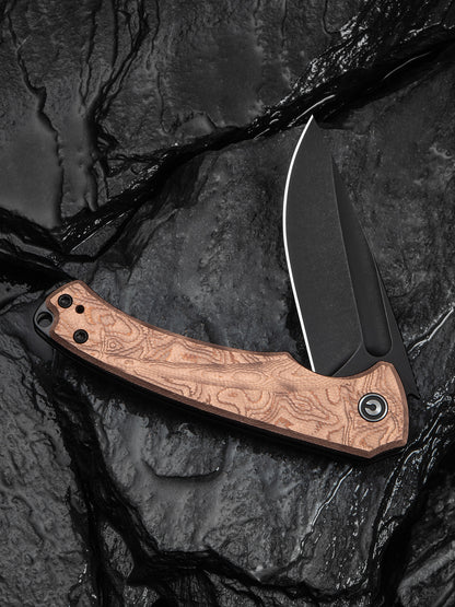 Civivi Voidflare 2.92" Sandvik 14C28N Black Stonewashed G10 Copper Foil Folding Knife C24040-3