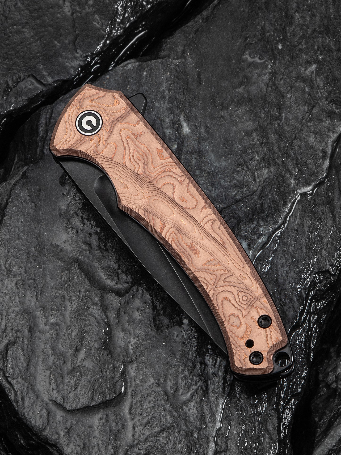 Civivi Voidflare 2.92" Sandvik 14C28N Black Stonewashed G10 Copper Foil Folding Knife C24040-3