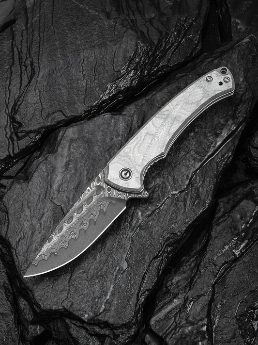 Civivi Voidflare 2.92" Damascus G10 Aluminum Foil Folding Knife C24040-DS1