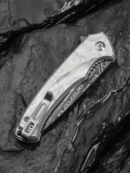 Civivi Voidflare 2.92" Damascus G10 Aluminum Foil Folding Knife C24040-DS1