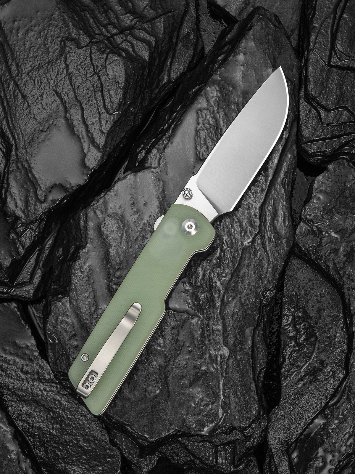 Civivi Zygon 3.24" Nitro-V Natural G10 Blue Glow Top Crossbar Lock Folding Knife C25035-1