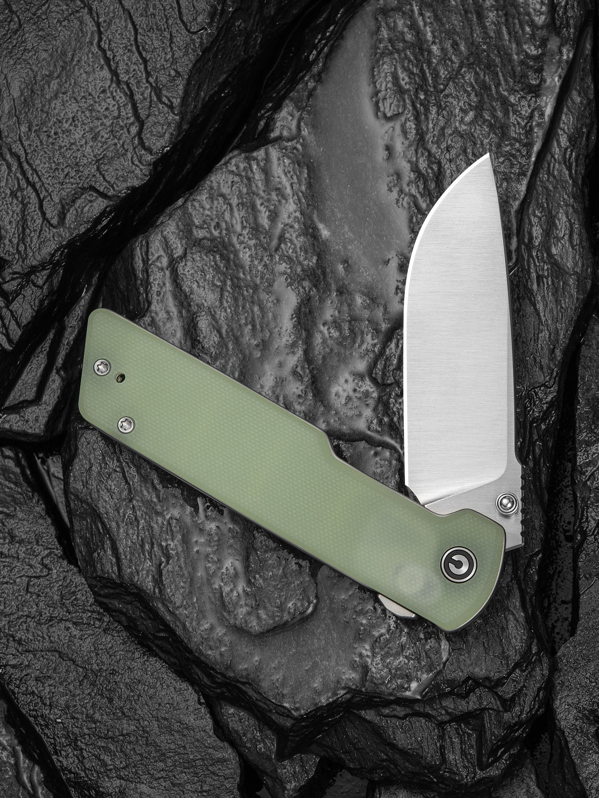 Civivi Zygon 3.24" Nitro-V Natural G10 Blue Glow Top Crossbar Lock Folding Knife C25035-1