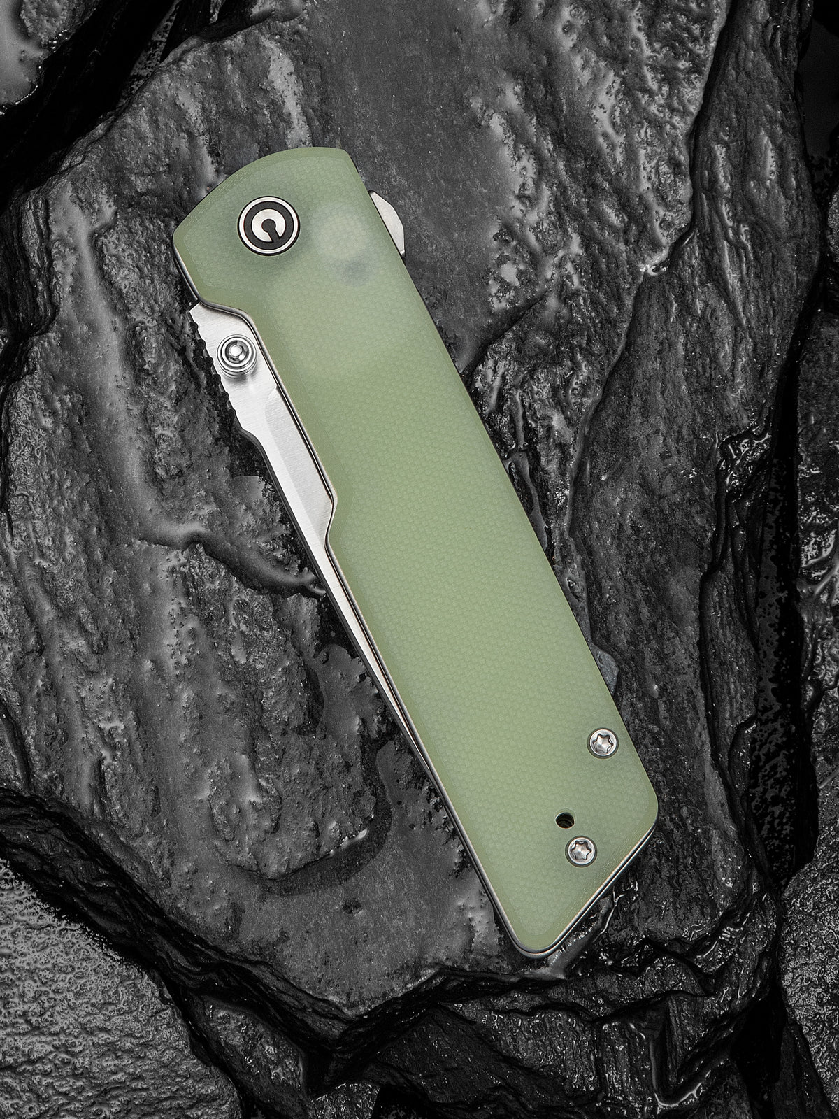 Civivi Zygon 3.24" Nitro-V Natural G10 Blue Glow Top Crossbar Lock Folding Knife C25035-1