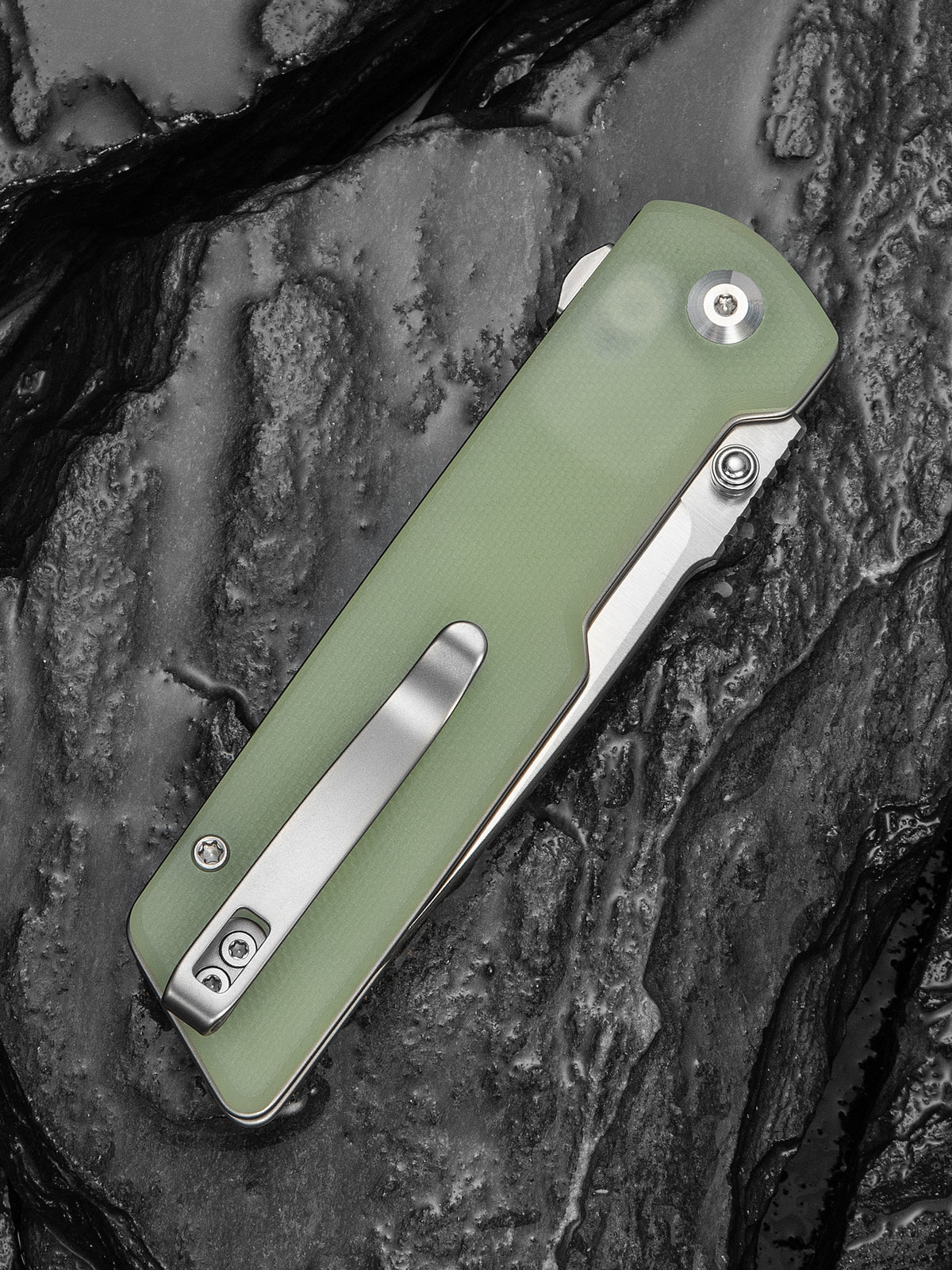 Civivi Zygon 3.24" Nitro-V Natural G10 Blue Glow Top Crossbar Lock Folding Knife C25035-1