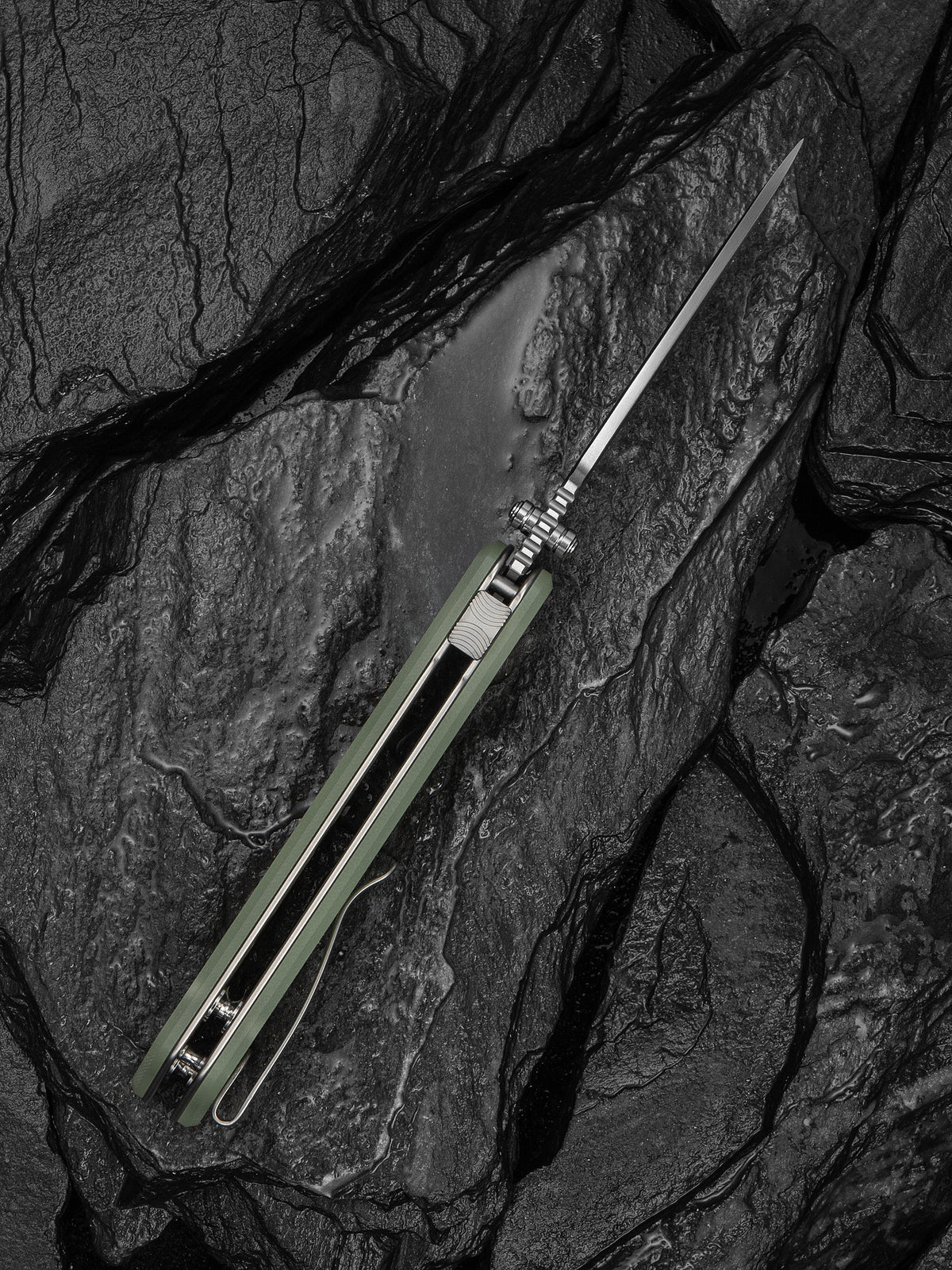 Civivi Zygon 3.24" Nitro-V Natural G10 Blue Glow Top Crossbar Lock Folding Knife C25035-1