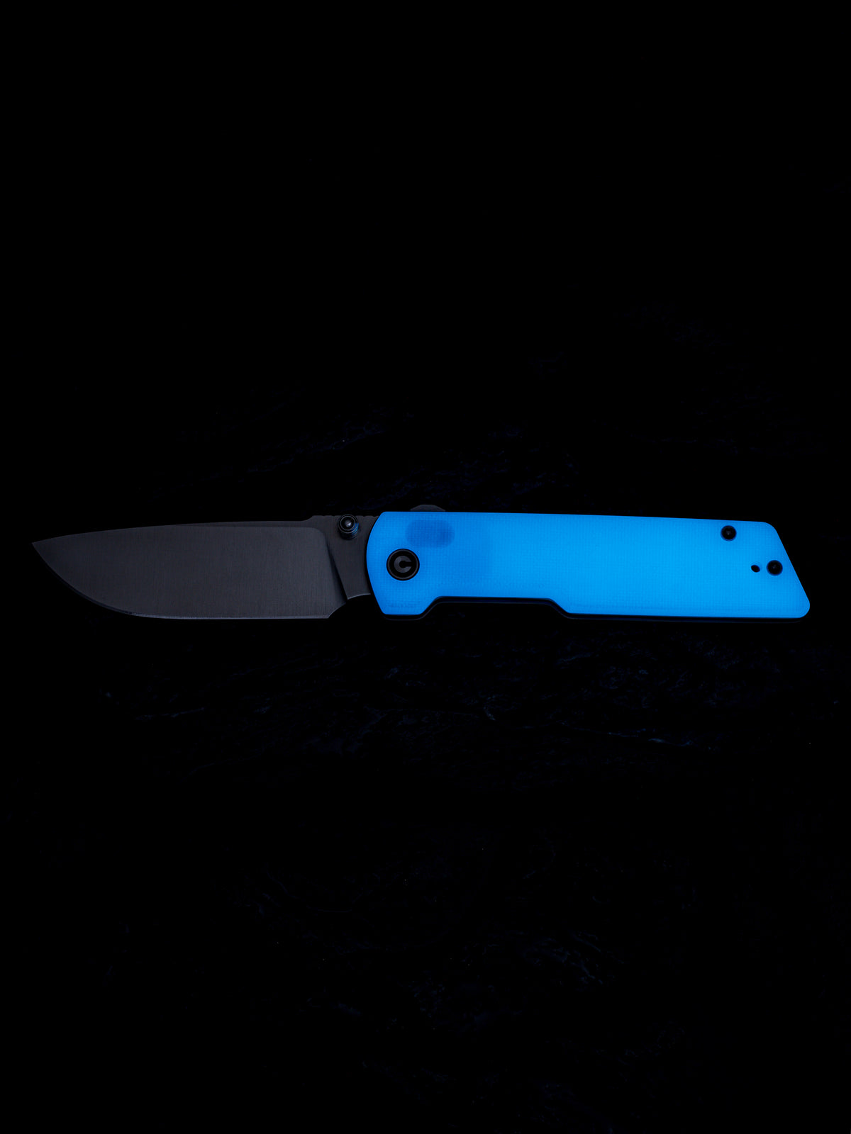 Civivi Zygon 3.24" Nitro-V Natural G10 Blue Glow Top Crossbar Lock Folding Knife C25035-1