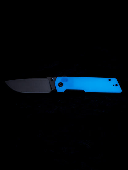 Civivi Zygon 3.24" Nitro-V Natural G10 Blue Glow Top Crossbar Lock Folding Knife C25035-1