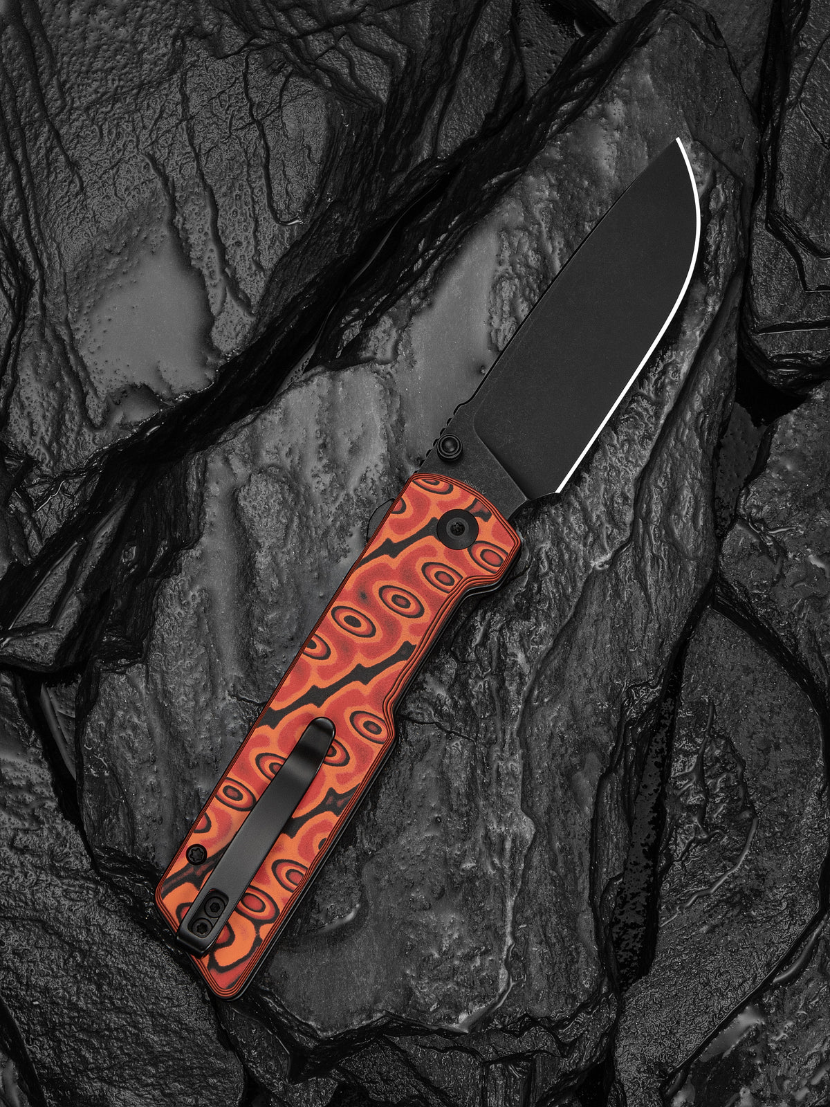 Civivi Zygon 3.24" Nitro-V Orange/Black Vortex Micarta Top Crossbar Lock Folding Knife C25035-2