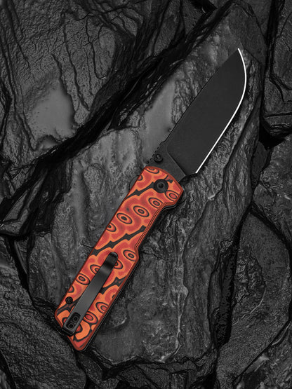 Civivi Zygon 3.24" Nitro-V Orange/Black Vortex Micarta Top Crossbar Lock Folding Knife C25035-2