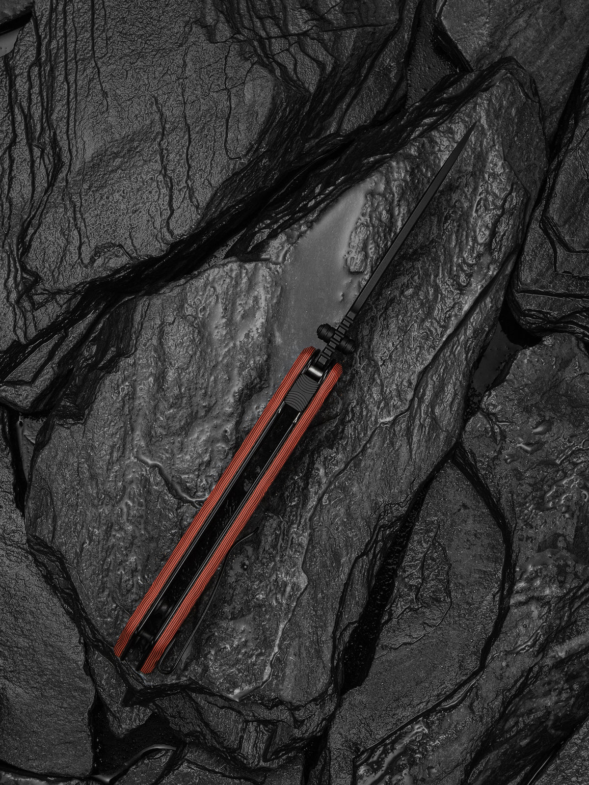 Civivi Zygon 3.24" Nitro-V Orange/Black Vortex Micarta Top Crossbar Lock Folding Knife C25035-2