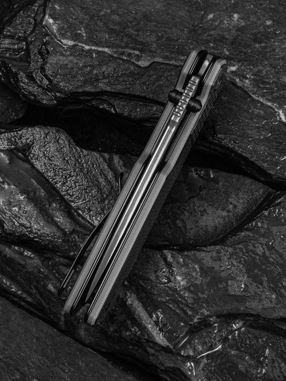 Civivi Zygon 3.24" Damascus G10 Carbon Fiber Top Crossbar Lock Folding Knife C25035B-DS1