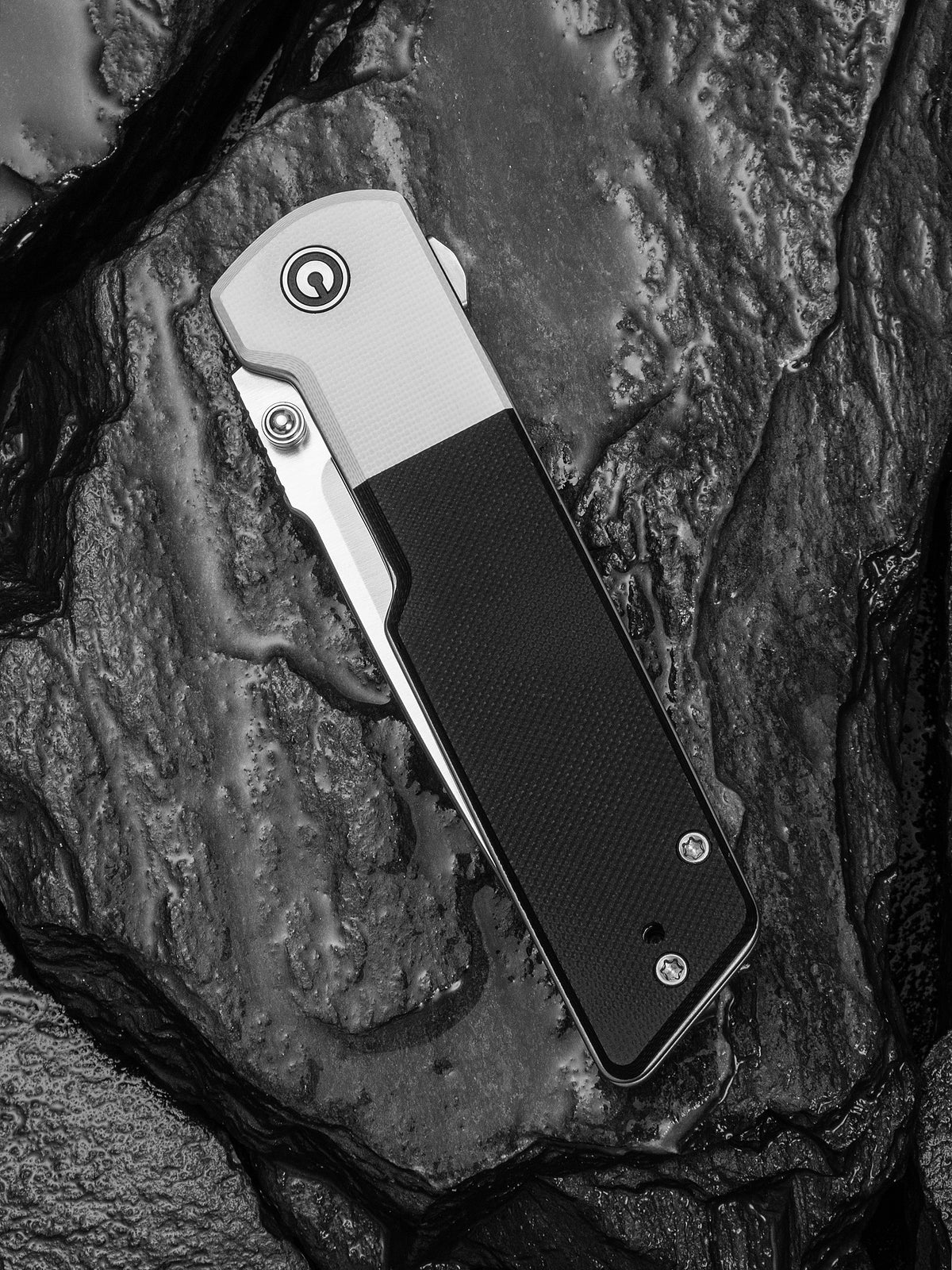 Civivi Zygon 3.24" Nitro-V White/Black G10 Top Crossbar Lock Folding Knife C25035C-1