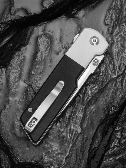 Civivi Zygon 3.24" Nitro-V White/Black G10 Top Crossbar Lock Folding Knife C25035C-1