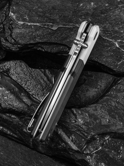 Civivi Zygon 3.24" Nitro-V White/Black G10 Top Crossbar Lock Folding Knife C25035C-1