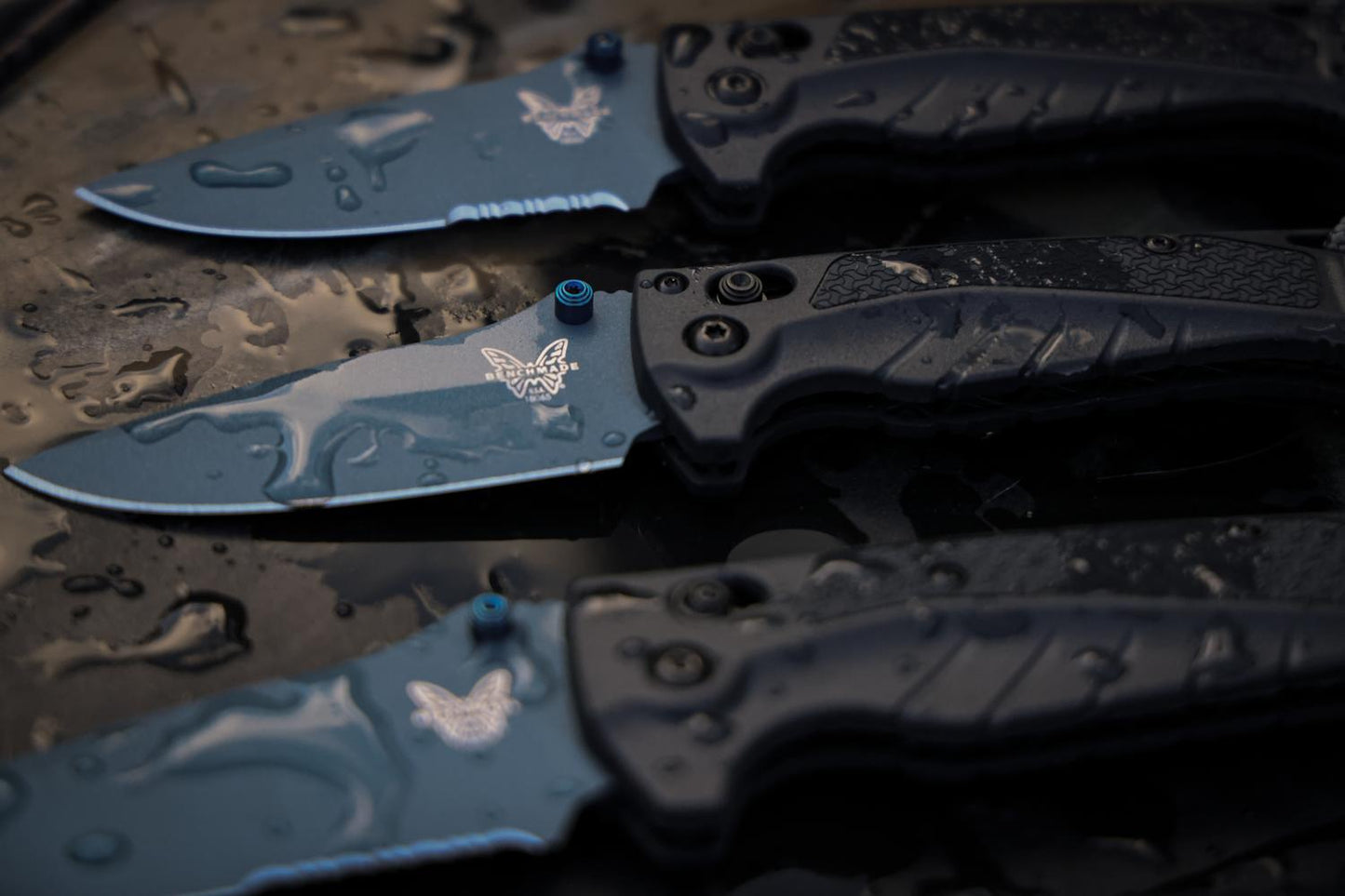 Benchmade 18065SBT-01 Mini Adira Serrated 3.21" CPM-Magnacut Cerakote Blue Tempest Gray Folding Knife