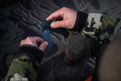 Benchmade 18060SBT-01 Adira Serrated 3.88" CPM-Magnacut Cerakote Blue Tempest Gray Folding Knife
