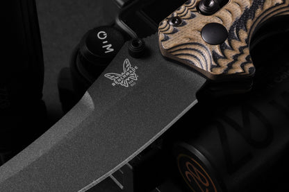Benchmade 865BK-01 Mini Bedlam 3.45" S90V Black Cerakote Black/Coyote/OD G10 Folding Knife