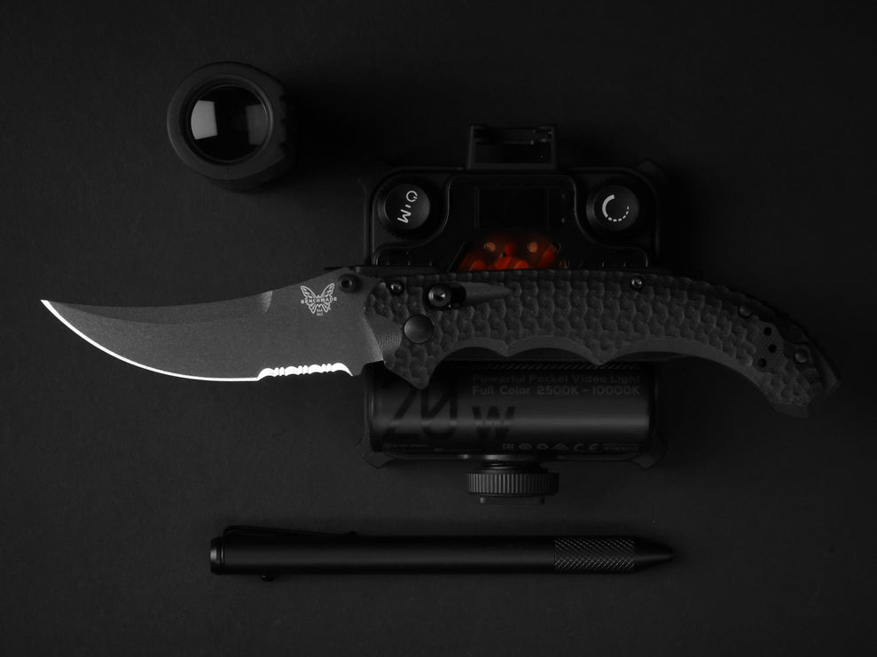 Benchmade 865SBK Mini Bedlam 3.45" S90V Black Cerakote Graphite G10 Folding Knife