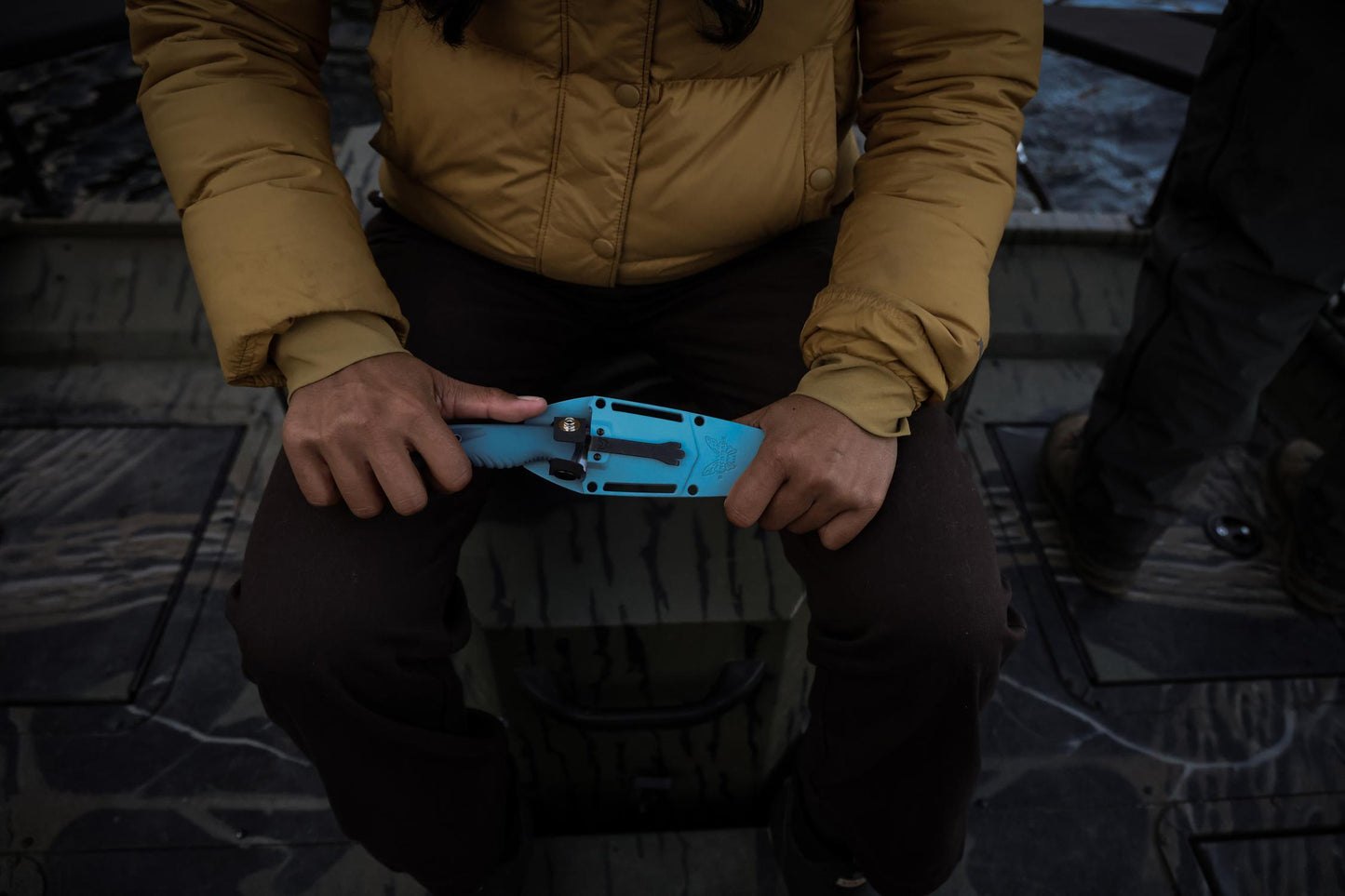 Benchmade 18050 Intersect 2.68" CPM-Magnacut Blue Santoprene Compact Fixed Blade Knife