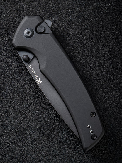 Sencut Serene 3.48" Black Stonewashed D2 Black Aluminum Folding Knife S21022B-1
