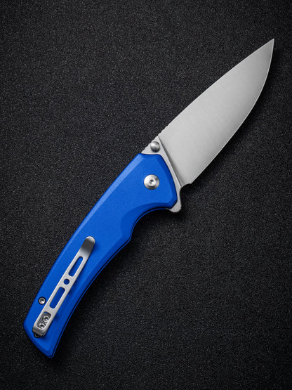 Sencut Serene 3.48" Satin D2 Blue Aluminum Folding Knife S21022B-4