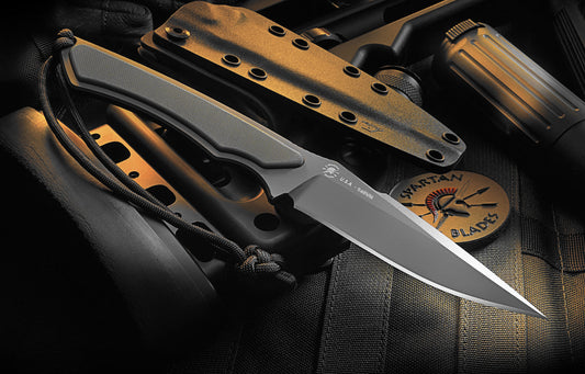 Spartan Blades Phrike 4.25" CPM S45VN Elite DLC Black/Black Fixed Blade Knife with Kydex Sheath