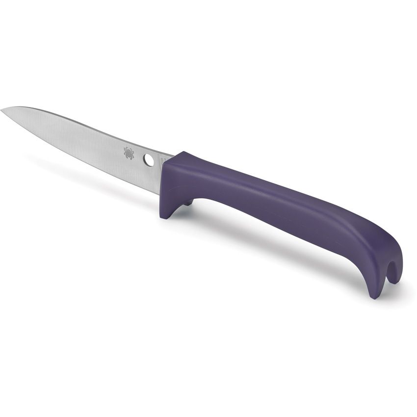 Spyderco Counter Critter 3.95" 7Cr17 Purple Standing Kitchen Knife K21PPR