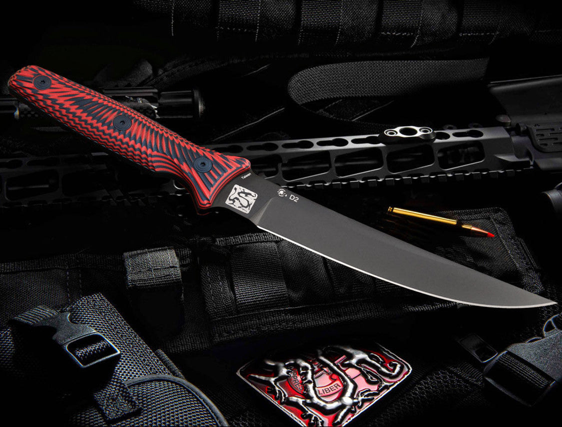 Spartan Ronin Torii 6.5" D2 Red/Black G10 Fixed Blade Knife