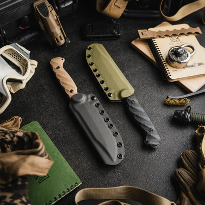 Toor Knives Valor MK1 5.5" CPM-CruWear Bomber Black G10 War Wedge Fixed Blade Knife