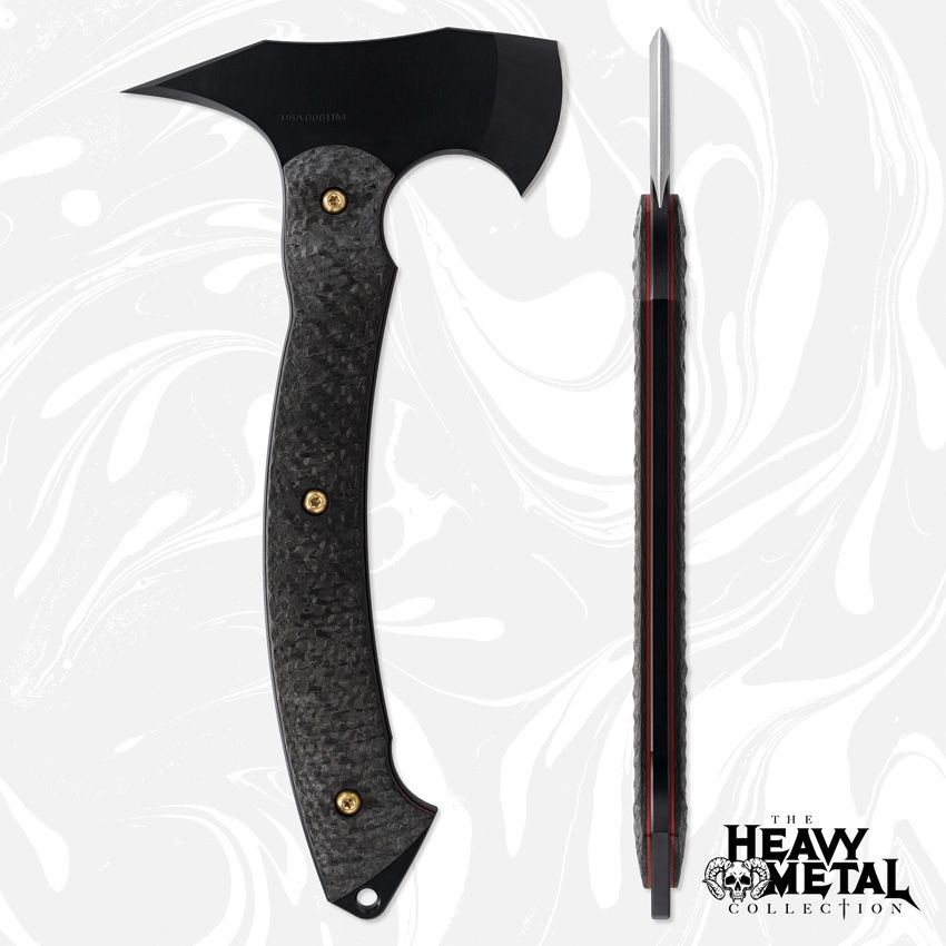 Toor Limited Edition Heavy Metal Tomahawk D2 GunKote Carbon Fiber Handle Axe