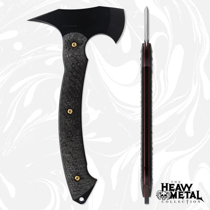 Toor Limited Edition Heavy Metal Tomahawk D2 GunKote Carbon Fiber Handle Axe