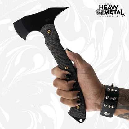 Toor Limited Edition Heavy Metal Tomahawk D2 GunKote Carbon Fiber Handle Axe