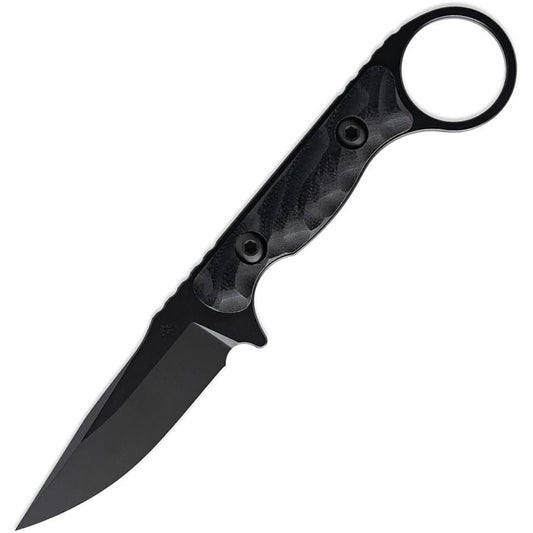 Toor Knives Jank Shank S 3" CPM-M4 SOCOM Black KG GunKote Black G10 Fixed Blade Knife