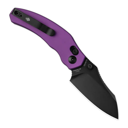 Kizer Mini Bulldog Clutch-Lock 2.51" Nitro-V Black PVD Purple Aluminium Folding Knife V3672SA1