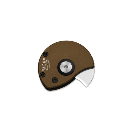 Kizer Snail-Trail AEB-L Matte Brass Aluminum Pocket Coin Knife V2757A1