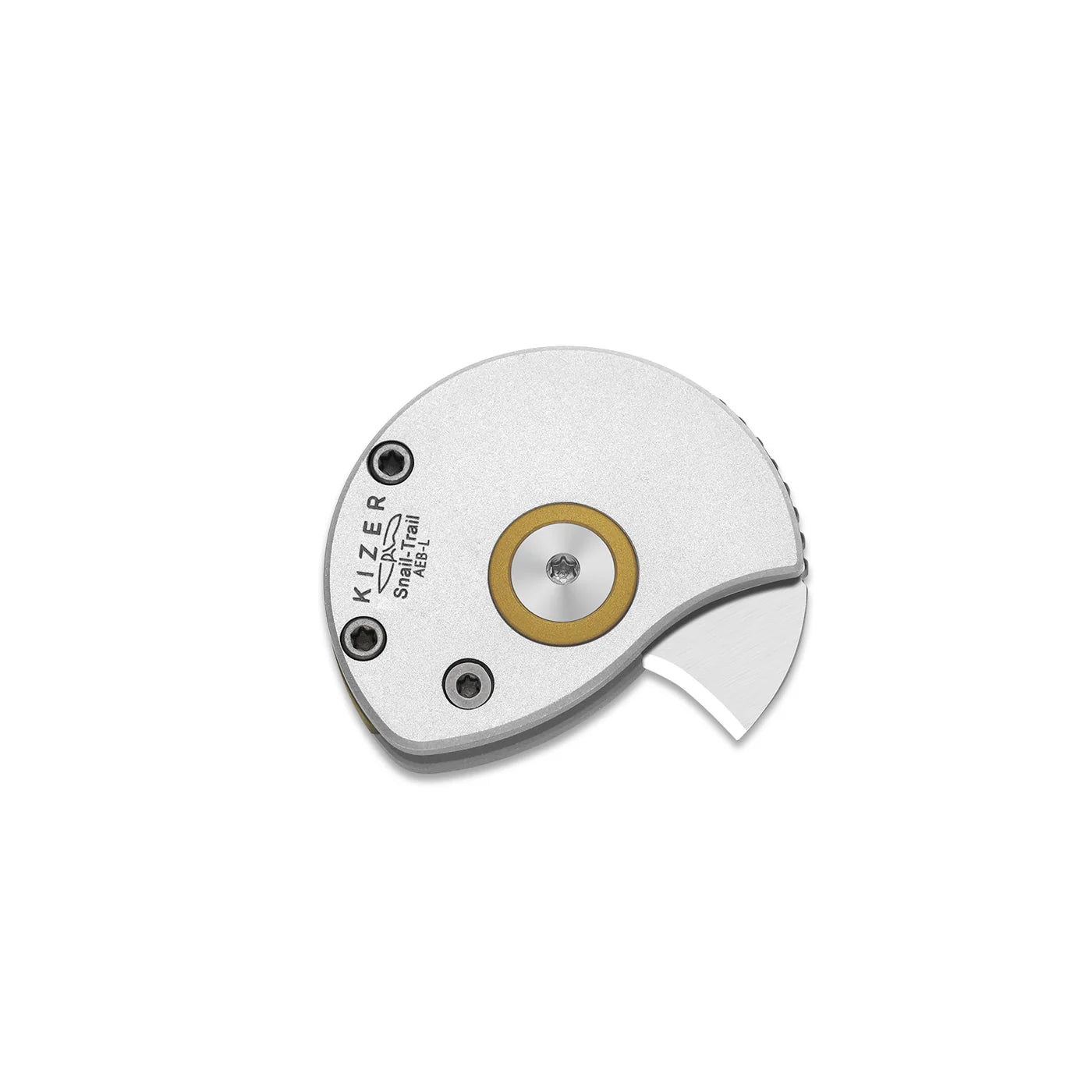 Kizer Snail-Trail AEB-L Matte Silver Aluminum Pocket Coin Knife V2757A3