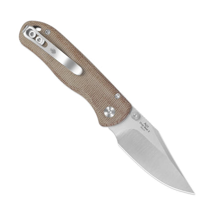 Kizer Drop Bear 2 Button-Lock 2.96" Nitro-V Brown Micarta Clip-Point Folding Knife V3619.2CC1