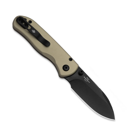 Kizer Drop Bear 2 Button-Lock 2.96" Nitro-V Matte DLC Tan Aluminium Folding Knife V3619.2CD1